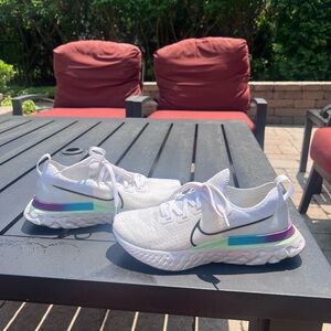 Nike White and Purple Athletic Shoes